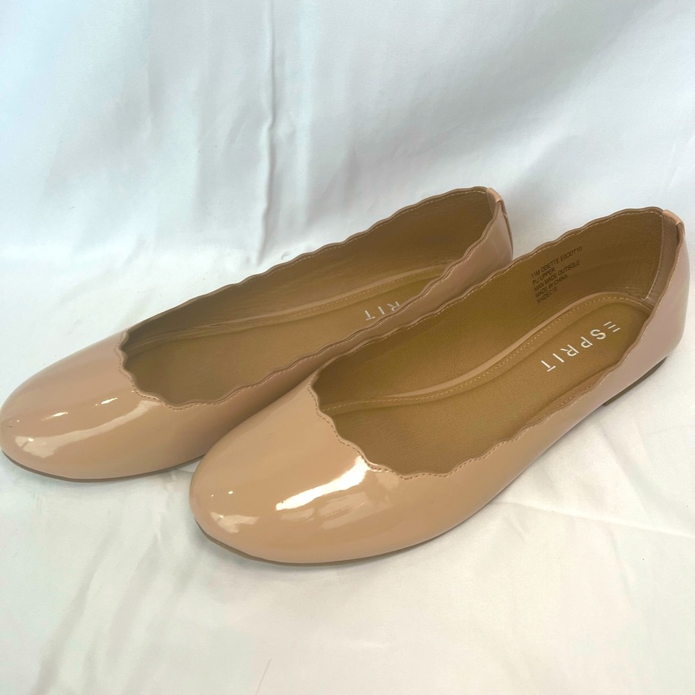 Nude patent esprit ballet flats size 11